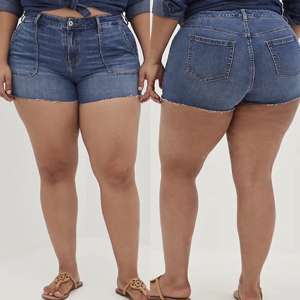 Torrid Womens NWT Dark Wash Cut Off 3.5 Vintage Stretch High-Rise Jean Shorts 18